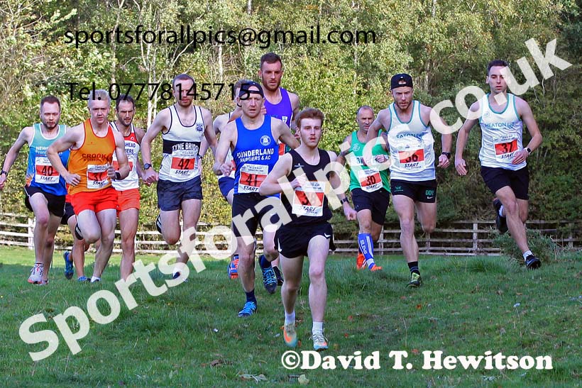 Senior men, 2022 NECAA Cross Country Relays, Thornley Hall Farm, Peterlee, County Durham, October 15th. Photo: David T. Hewitson/Sports for All Pics